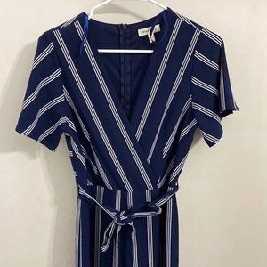 Navy Striped Monteau jumpsuit